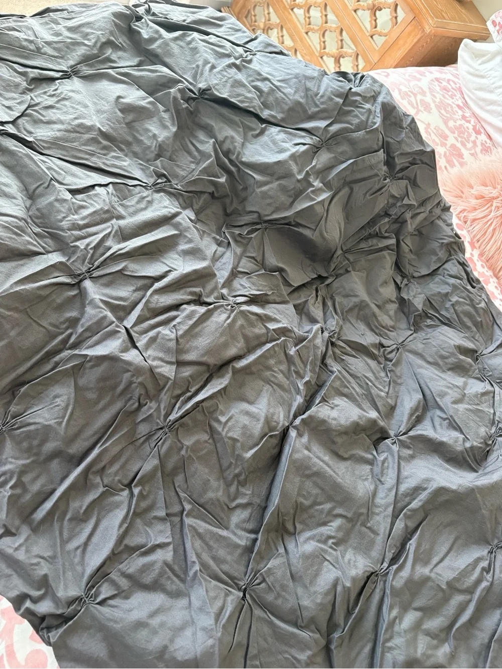 West Elm Charcoal Gray Organic Cotton Duvet Cover twin with euro and standard